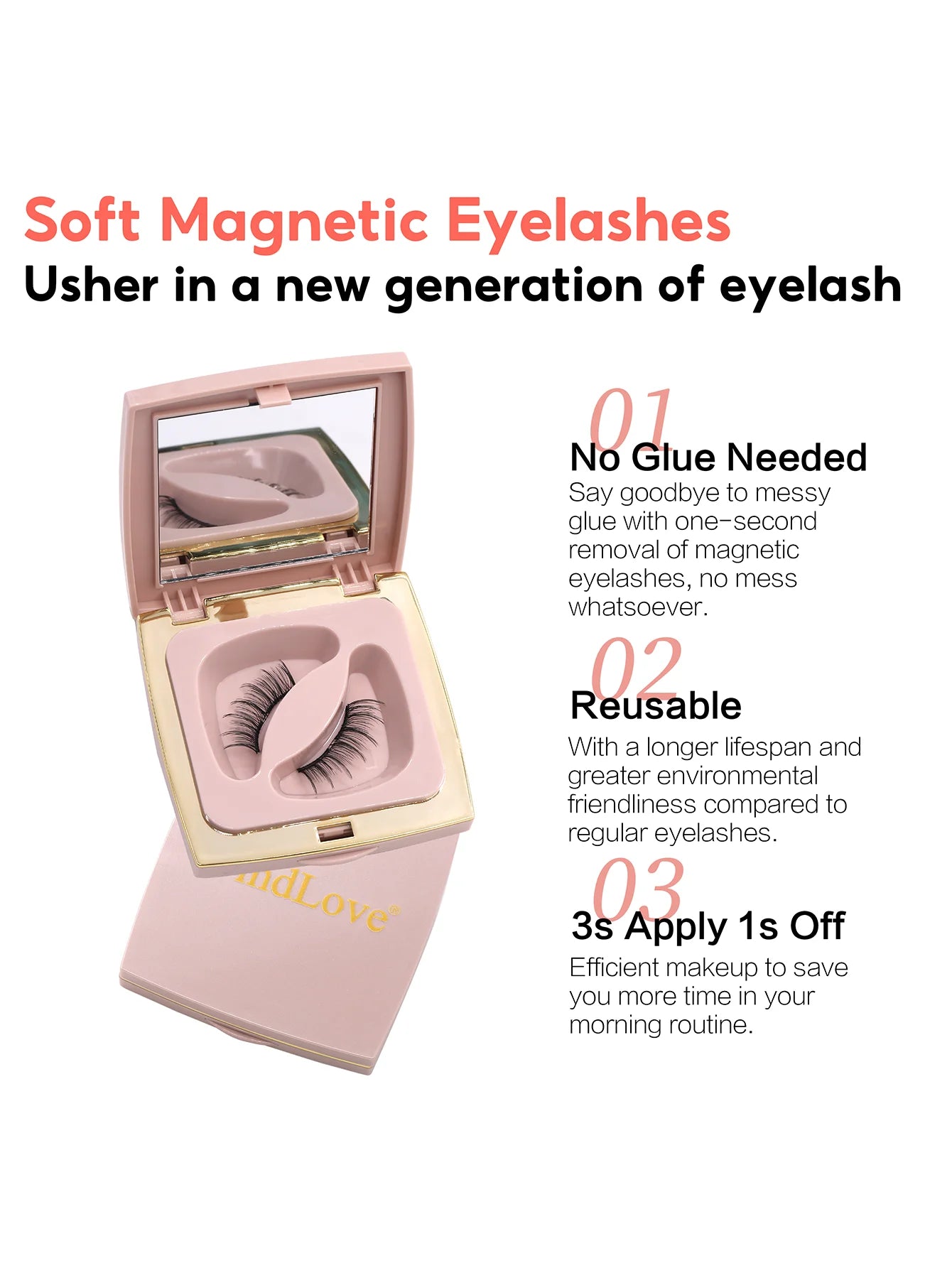  FindLove All Designs Magnetic Eyelash False Eyelashes Soft Magnetic Eyelashes Kit Naturally Dense Exquisite Set