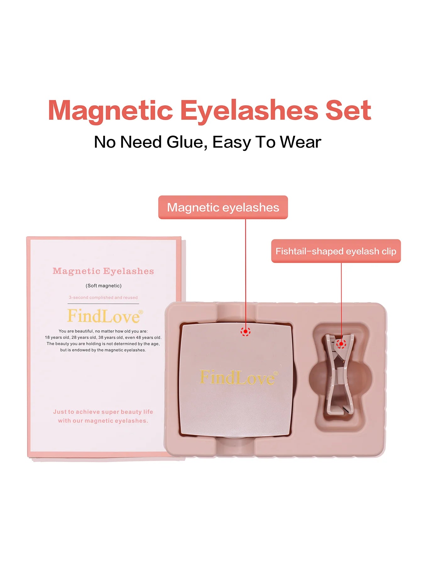  FindLove All Designs Magnetic Eyelash False Eyelashes Soft Magnetic Eyelashes Kit Naturally Dense Exquisite Set