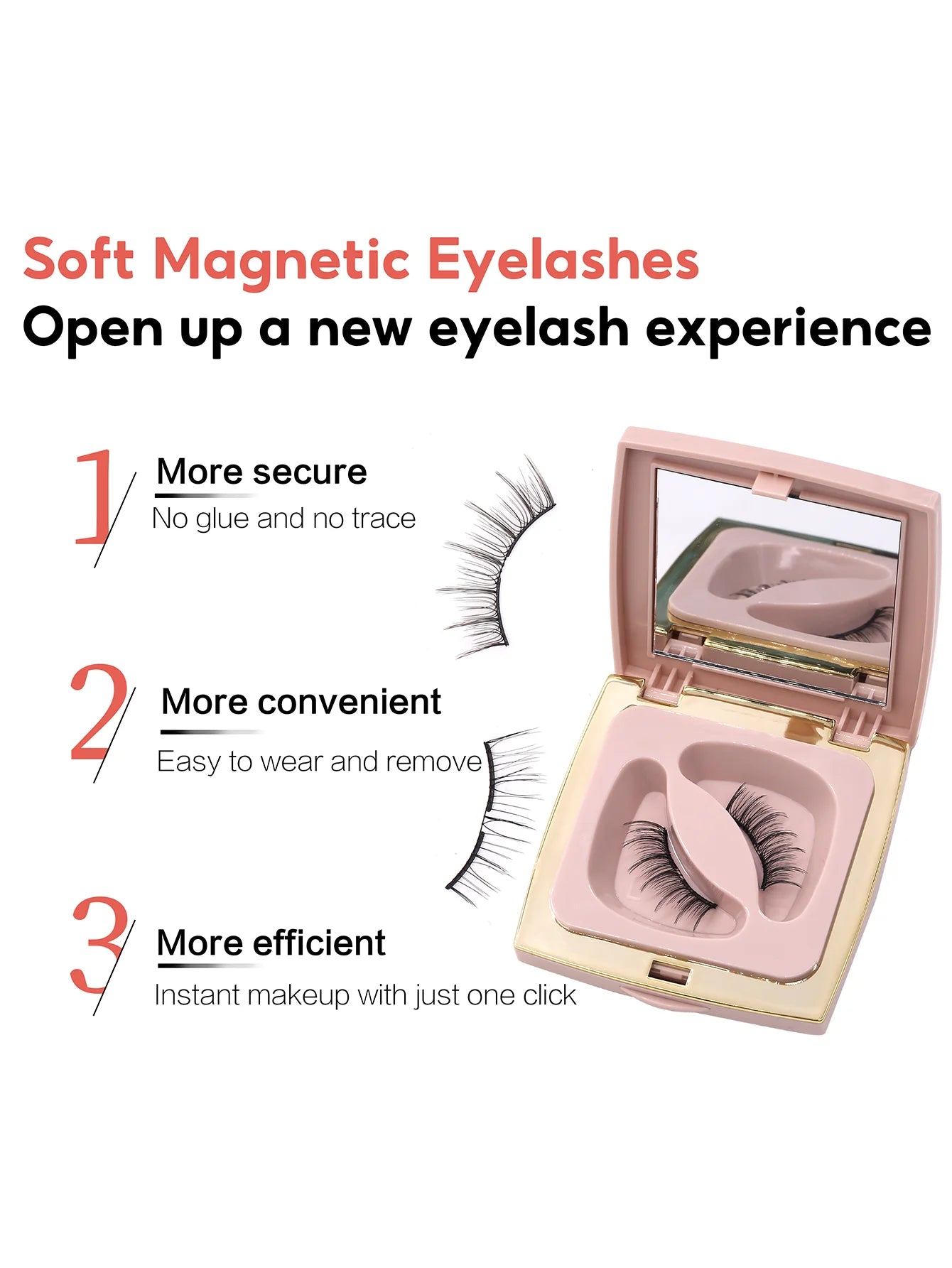   FindLove All Designs Magnetic Eyelash False Eyelashes Soft Magnetic Eyelashes Kit Naturally Dense Exquisite Set