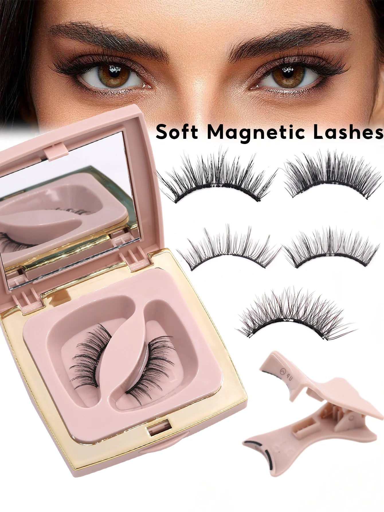  FindLove All Designs Magnetic Eyelash False Eyelashes Soft Magnetic Eyelashes Kit Naturally Dense Exquisite Set